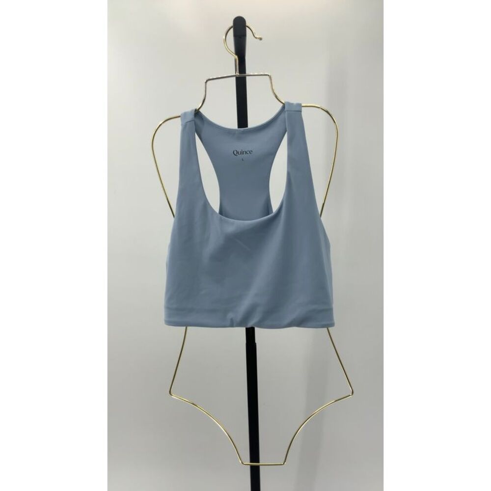 Quince Ultra Form Scoop Neck Longline Bra Spa Blue